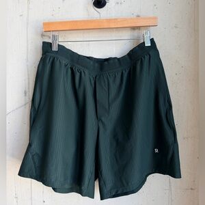 Lululemon Striped Tennis Shorts Green